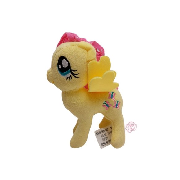 My Little Pony Fluttershy Hasbro Plush 2014 Yellow Pink Butterflies 5" - Picture 1 of 8
